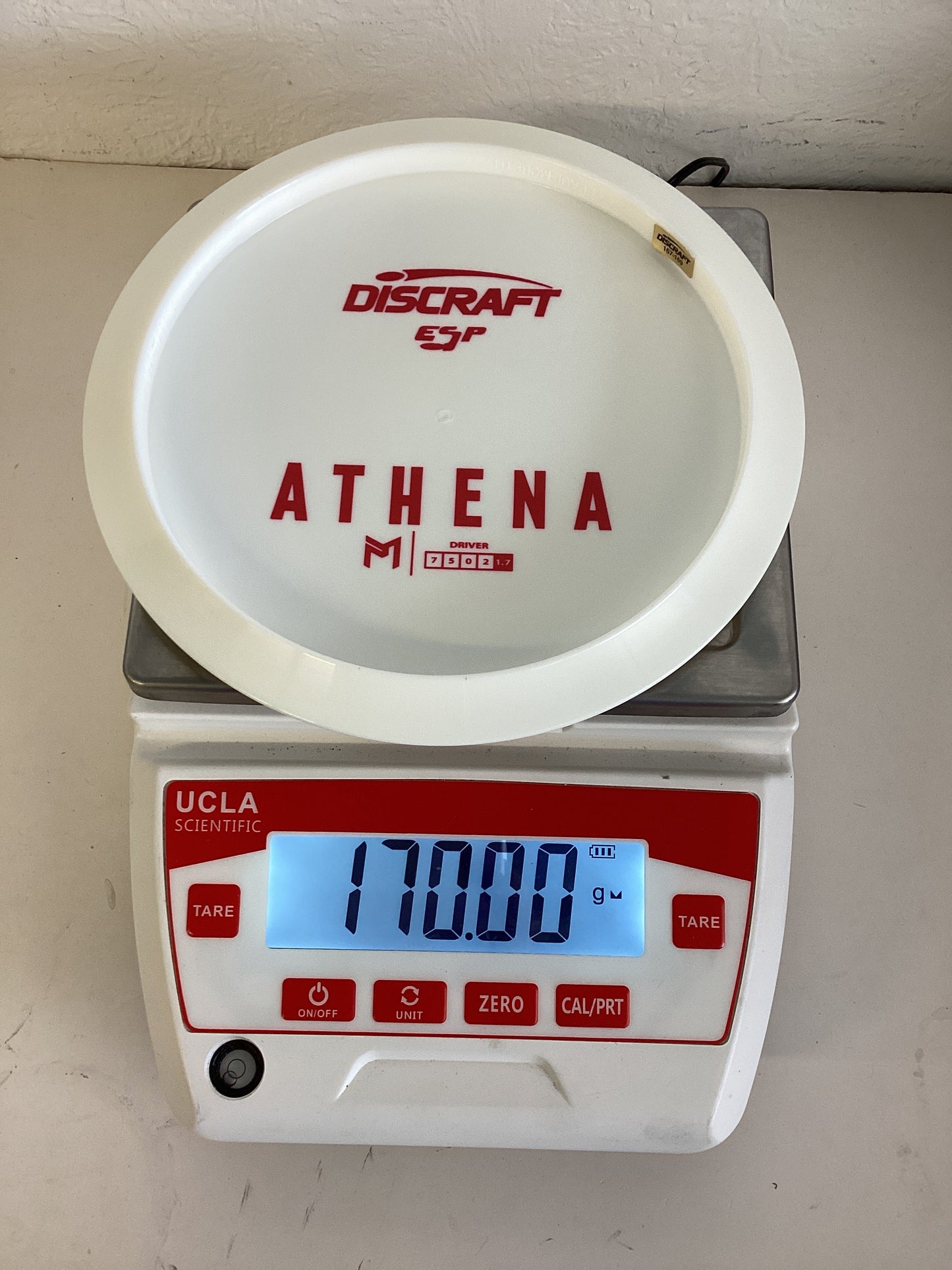 Discraft Paul McBeth White ESP Athena - Bottom Stamp