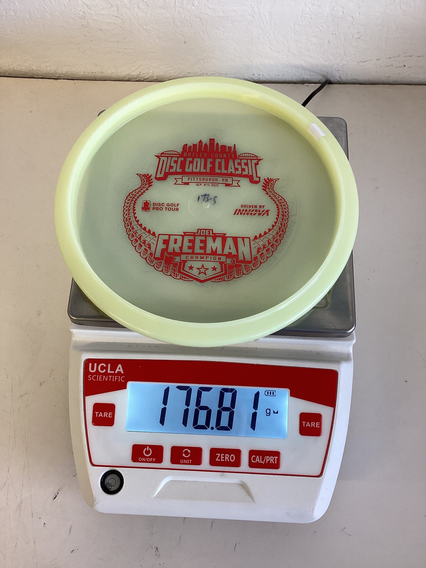 Innova Glow Champion Joel Freeman Tour Series Gator3 - Disc Gold Classic Bottom Stamp