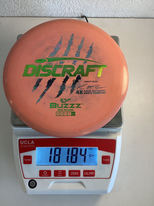 Discraft Paul McBeth First Run ESP Buzzz - 4x Claw *Rare* Peach