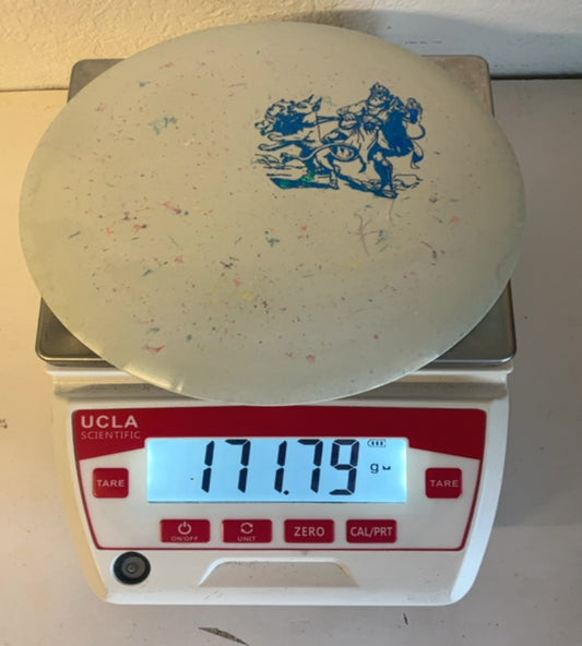 Discraft-ESP Jawbreaker-Hades-White with MultiColor Specks and Blue Stamp-171.79g PRE-OWNED