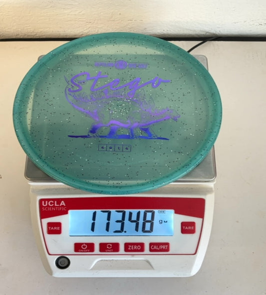 Reptilian-Metal-Flake-Armor-Stego-Blue-173.48g PRE-OWNED