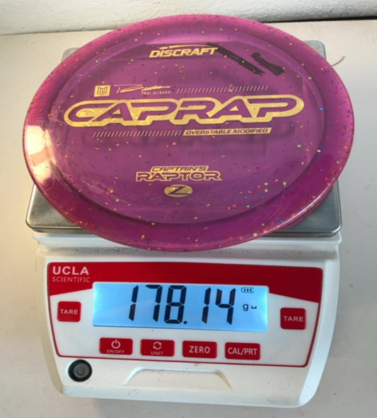 Discraft-Z Confetti-Captains Raptor-Purple-178.14g PRE-OWNED