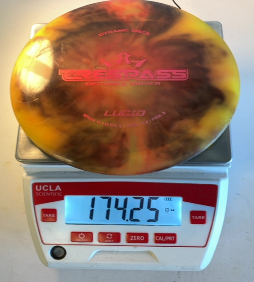 Dynamic Discs-Lucid-Trespass-Yellow-174.25g PRE-OWNED