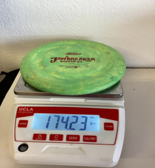 Discraft-Jawbreaker-Banger GT-Green/Yellow - Red-174.23g PRE-OWNED