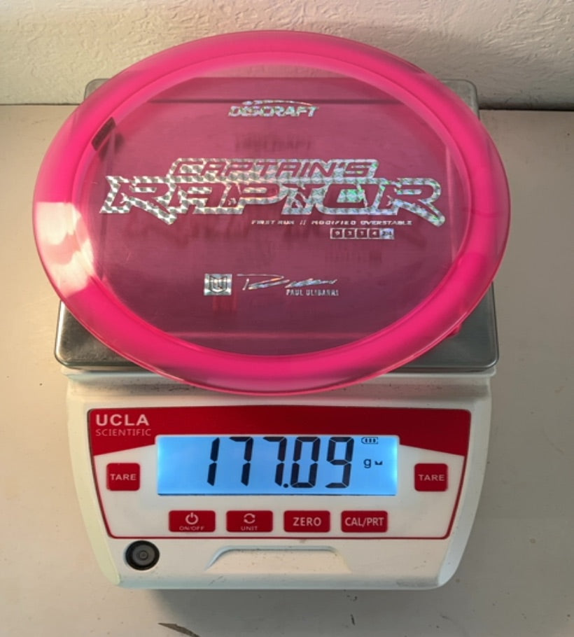Discraft-Z-Captains Raptor-Pink-177.09g PRE-OWNED