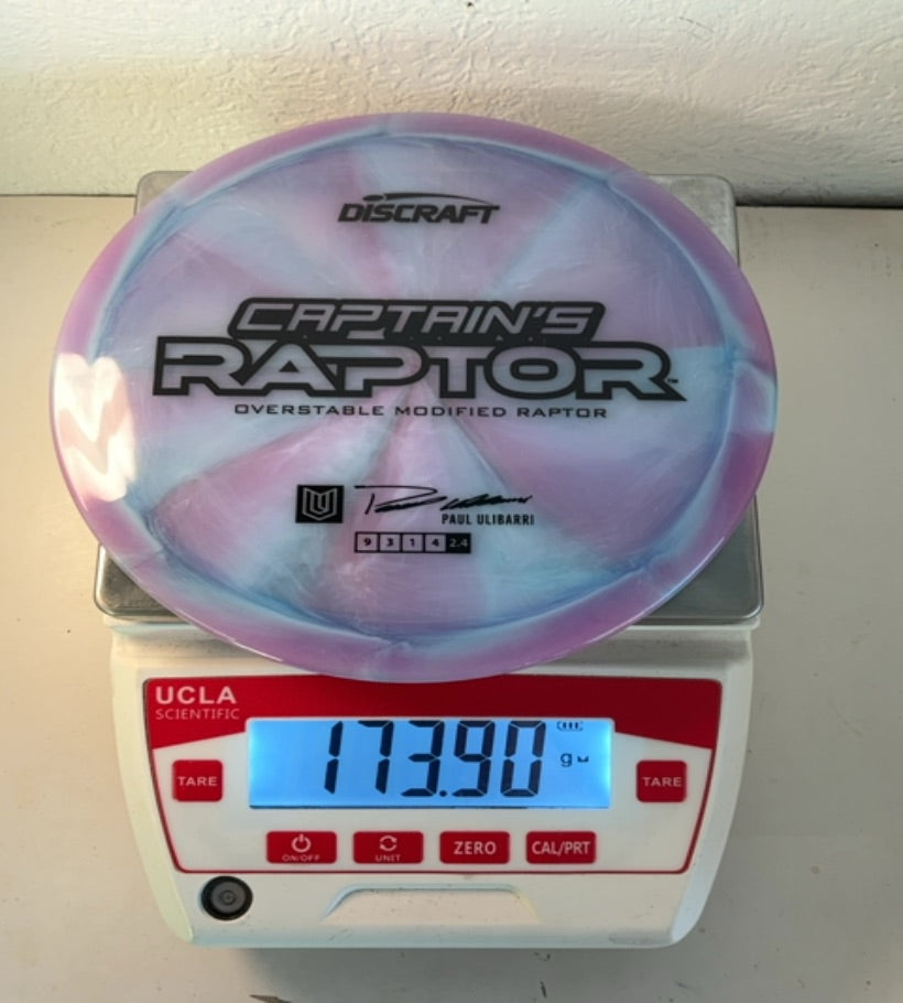 Discraft-Z Swirl-Captains Raptor-Purple-173.90g PRE-OWNED
